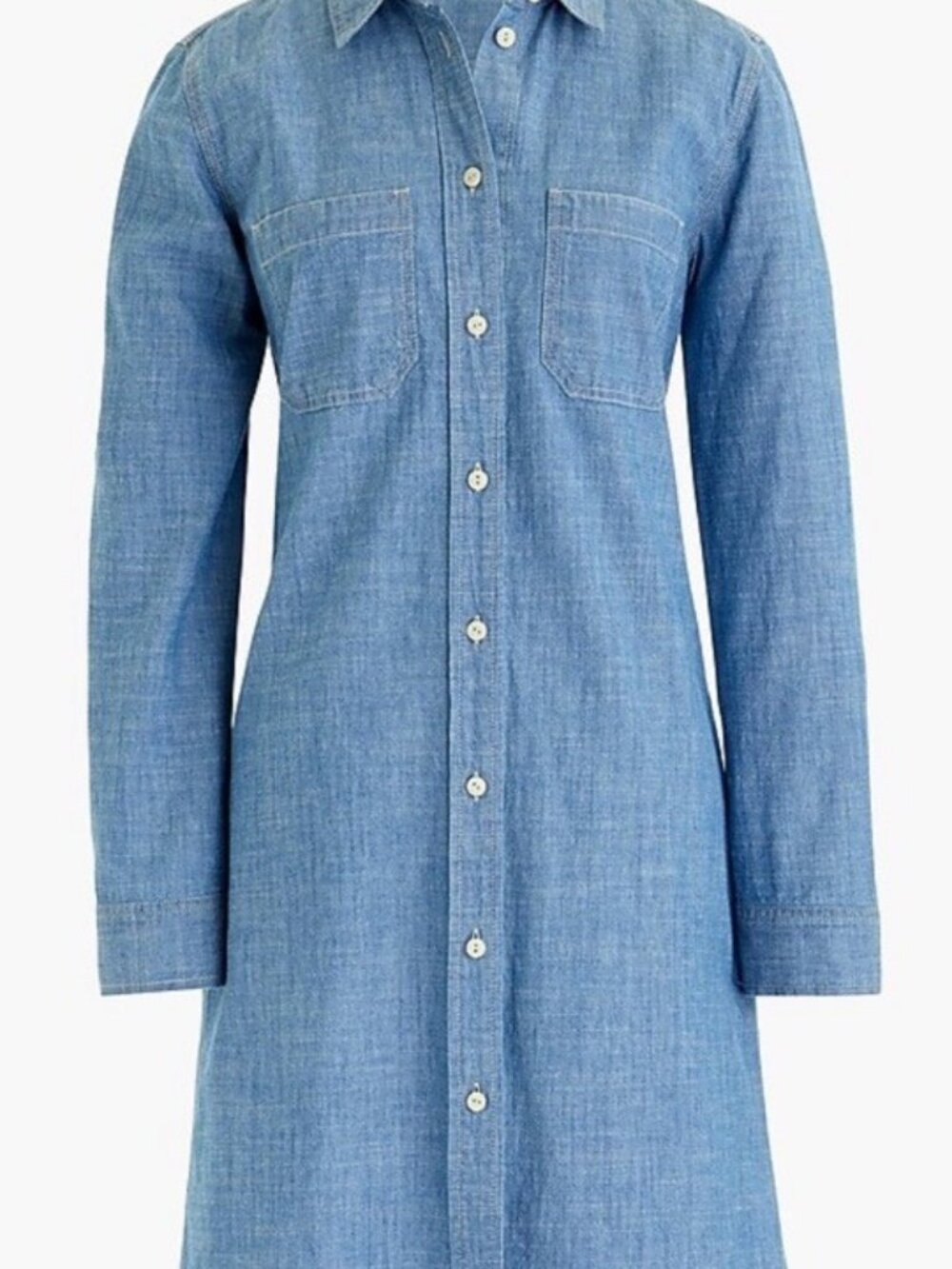 Women's J.crew Button-Up Chambray Dress, Size Medium - Blue